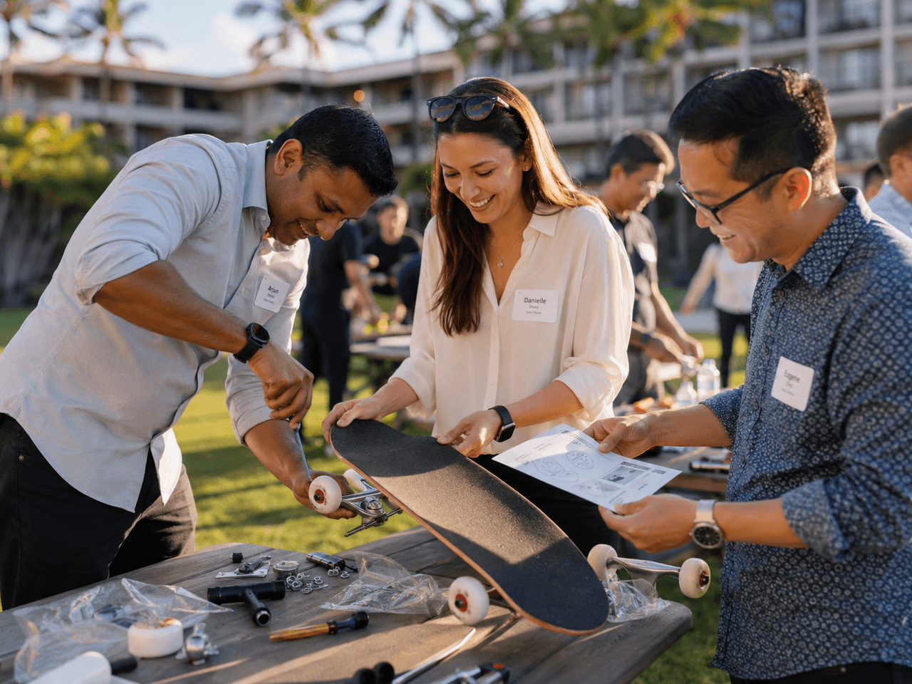 Skateboard Build Naples — Skateboard Builds team building with Building Teams